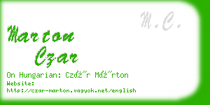 marton czar business card